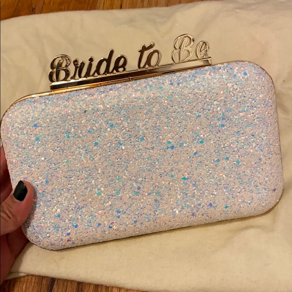 Bride to be clutch with free hair clip